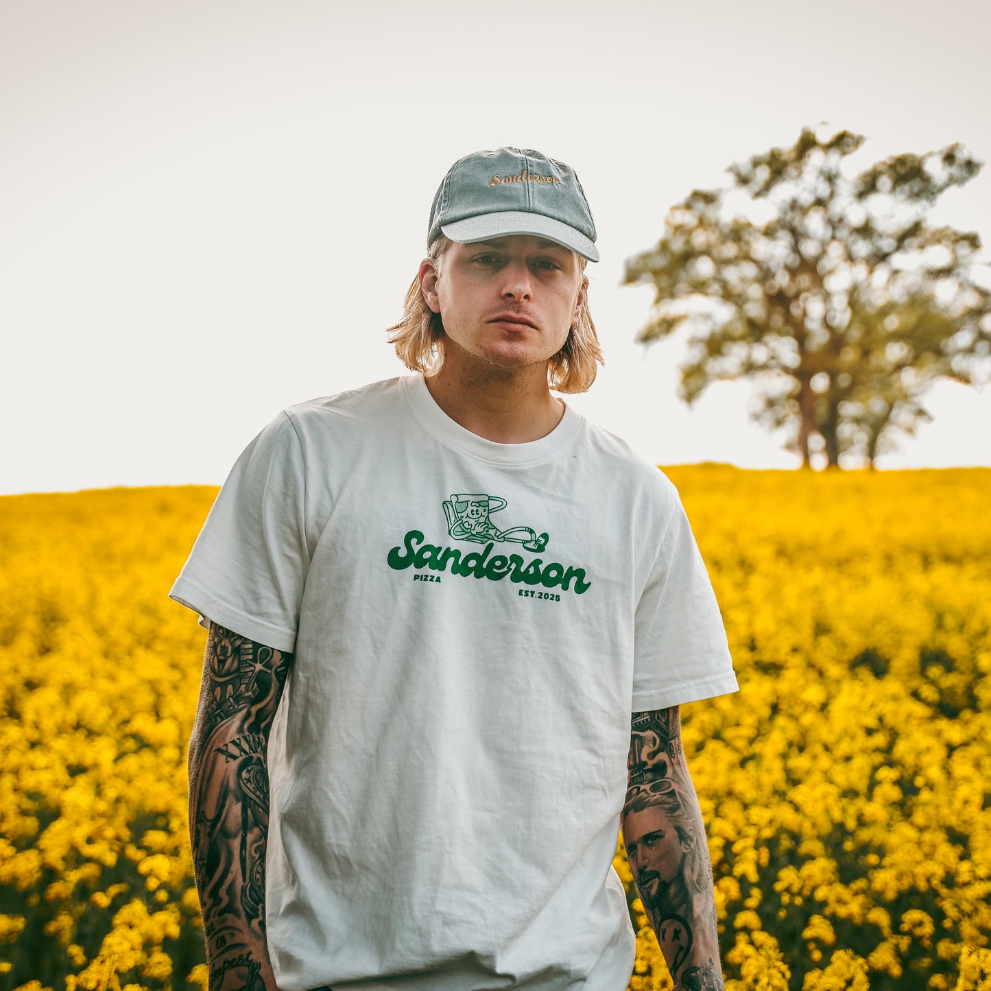 Sanderson Pizza Organic T-Shirt - Off White