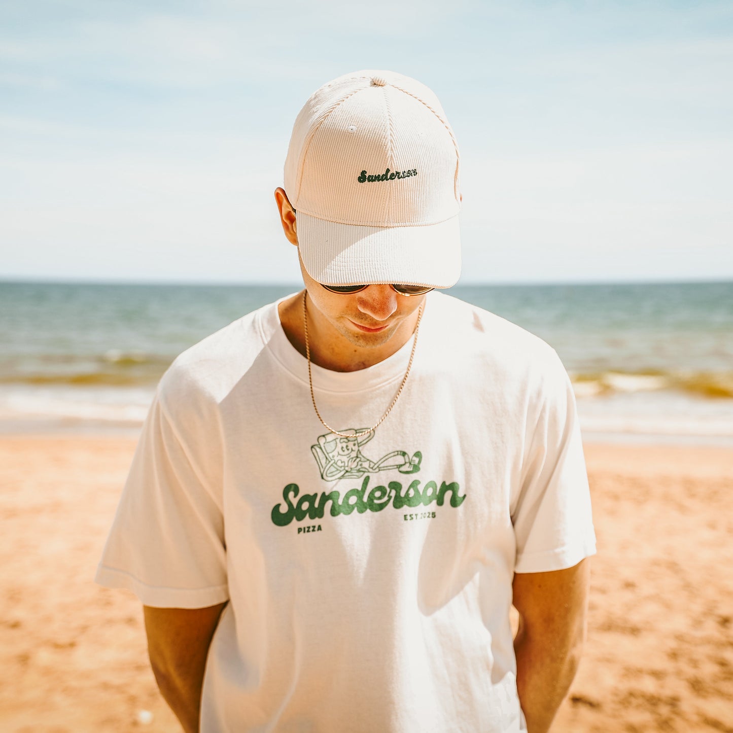 Sanderson Pizza Organic T-Shirt - Off White